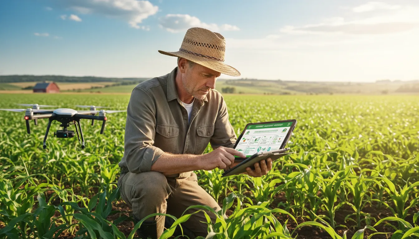 Farmer accessing educational resources